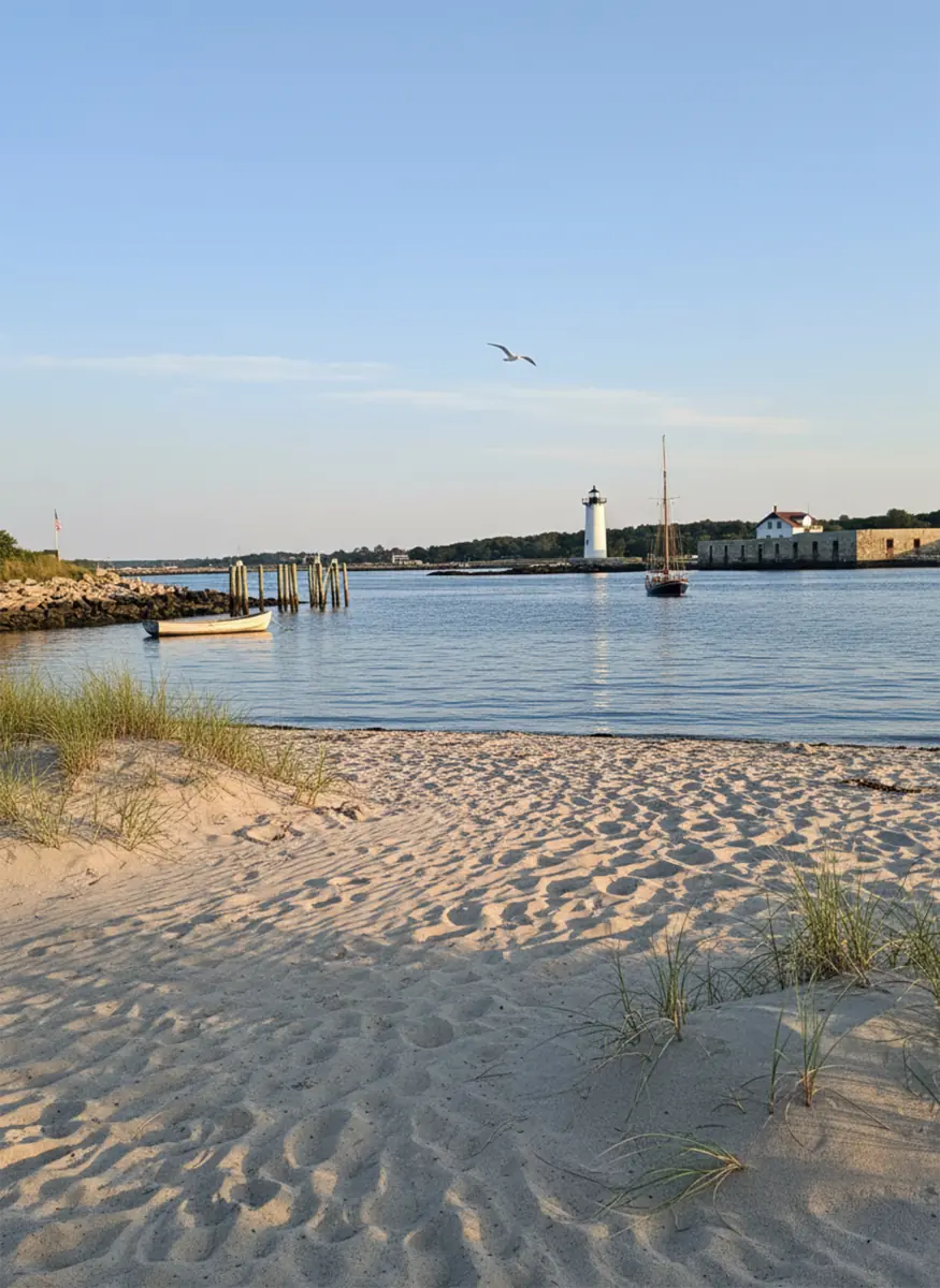 Coastal beach scene